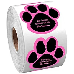 Sticker by the Roll - Paw - 1-7/8" x 1-7/8"
