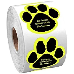 Sticker by the Roll - Paw - 1-7/8" x 1-7/8"