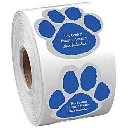 Sticker by the Roll - Paw - 1-7/8" x 1-7/8"