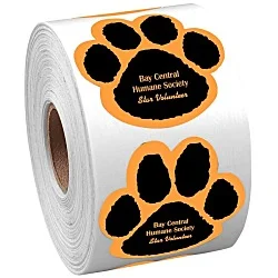 Sticker by the Roll - Paw - 1-7/8" x 1-7/8"