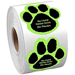 Sticker by the Roll - Paw - 1-7/8" x 1-7/8"