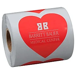 Lapel Sticker by the Roll - Heart - 2-7/16" x 2-1/2"