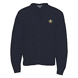 Acrylic V-Neck Cardigan with Pockets - Men's