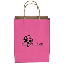Tonal Striped Matte Paper Bag - 10-1/2" x 8"