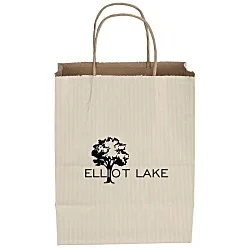 Tonal Striped Matte Paper Bag - 10-1/2" x 8"