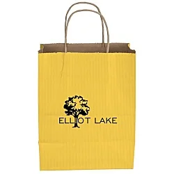 Tonal Striped Matte Paper Bag - 10-1/2" x 8"