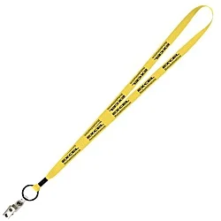 Economy Lanyard - 1/2" - Snap with Metal Bulldog Clip- 24 hr