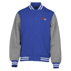 Letterman Fleece Sweatshirt Jacket - Men's