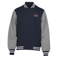 Letterman Fleece Sweatshirt Jacket - Men's