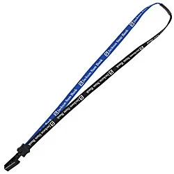 Two-Tone Cotton Lanyard - 5/8" - Plastic Bulldog Clip - 24 hr