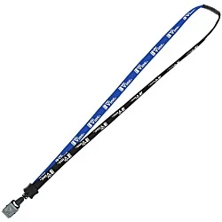 Two-Tone Cotton Lanyard - 5/8" - Large Metal Bulldog Clip - 24 hr