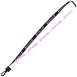 Two-Tone Cotton Lanyard - 5/8" - Plastic Swivel Snap Hook - 24 hr
