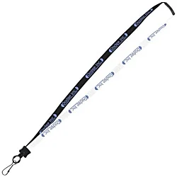 Two-Tone Cotton Lanyard - 5/8" - Metal Swivel Snap Hook - 24 hr