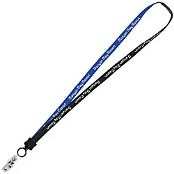 Two-Tone Cotton Lanyard - 5/8" - Snap with Metal Bulldog Clip - 24 hr