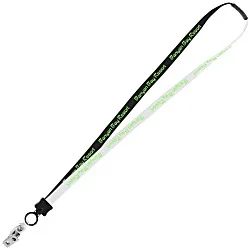 Two-Tone Cotton Lanyard - 5/8" - Snap with Metal Bulldog Clip - 24 hr