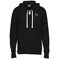 J. America Sport Lace Jersey Hooded Tee - Embroidered