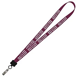 Smooth Nylon Lanyard - 3/4" - 32" - Snap with Metal Bulldog Clip