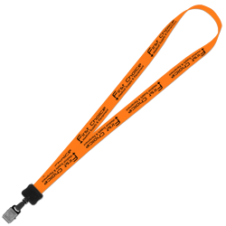 Smooth Nylon Lanyard - 3/4" - 34" - Large Metal Bulldog Clip