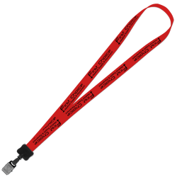 Smooth Nylon Lanyard - 3/4" - 34" - Large Metal Bulldog Clip