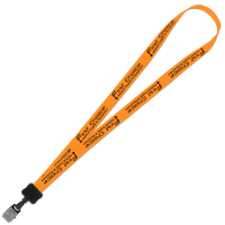 Smooth Nylon Lanyard - 3/4" - 36" - Large Metal Bulldog Clip