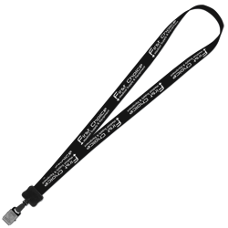Smooth Nylon Lanyard - 3/4" - 36" - Large Metal Bulldog Clip