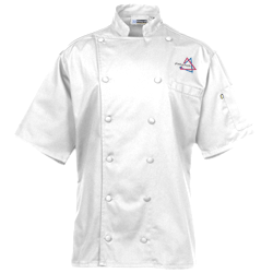 Twelve Cloth Button Short Sleeve Chef Coat with Mesh Back