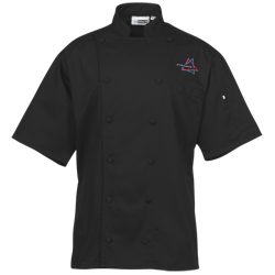 Twelve Cloth Button Short Sleeve Chef Coat with Mesh Back
