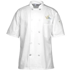 Ten Button Short Sleeve Chef Coat with Mesh Back