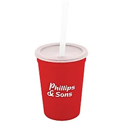 Translucent Stadium Cup with Lid & Straw - 12 oz.