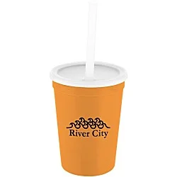 Event Stadium Cup with Lid & Straw - 12 oz.