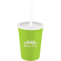 Event Stadium Cup with Lid & Straw - 12 oz.