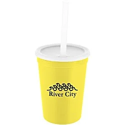 Event Stadium Cup with Lid & Straw - 12 oz.