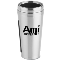 Dual Grip Travel Tumbler - 15 oz. - Silver - 24 hr