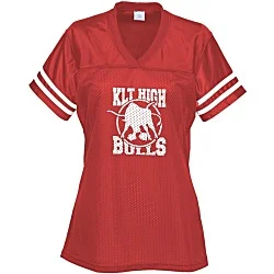 Poly Mesh Jersey V-Neck T-Shirt - Ladies'