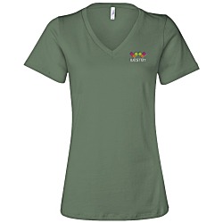 Bella+Canvas Relaxed V-Neck T-Shirt - Ladies’ - Embroidered