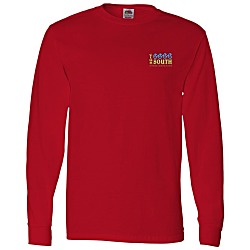 Fruit of the Loom Long Sleeve 100% Cotton T-Shirt - Colors - Embroidered
