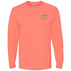 Fruit of the Loom Long Sleeve 100% Cotton T-Shirt - Colors - Embroidered