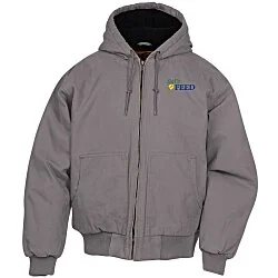 Washed Cotton Duck Insulated Hooded Jacket