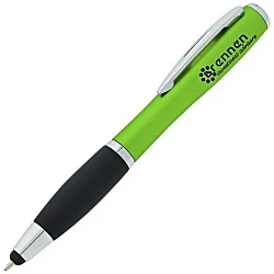 Curvy Stylus Twist Pen with Flashlight