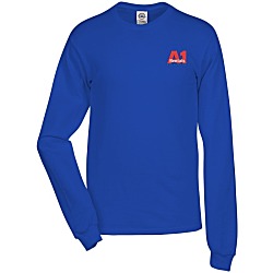 Adult 5.2 oz. Cotton Long Sleeve T-Shirt - Embroidered