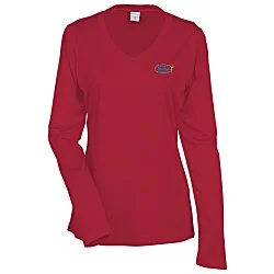 Contender Athletic LS V-Neck T-Shirt - Ladies' - Embroidered