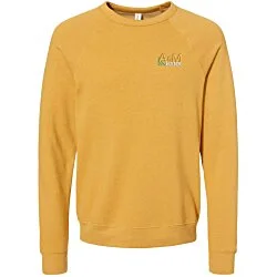 Bella+Canvas Solid Sponge Fleece Raglan Crewneck - Embroidered