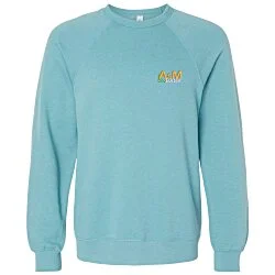 Bella+Canvas Solid Sponge Fleece Raglan Crewneck - Embroidered
