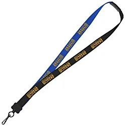 Two-Tone Cotton Lanyard - 7/8" - Metal Swivel Snap Hook - 24 hr