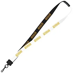 Two-Tone Cotton Lanyard - 7/8" - Metal Swivel Snap Hook - 24 hr