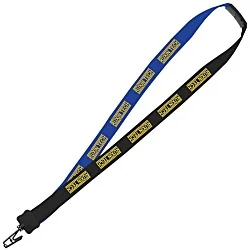 Two-Tone Cotton Lanyard - 7/8" - Plastic Bulldog Clip - 24 hr