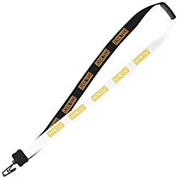 Two-Tone Cotton Lanyard - 7/8" - Plastic Bulldog Clip - 24 hr
