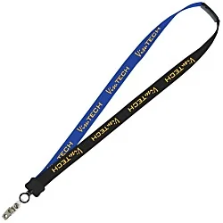 Two-Tone Cotton Lanyard - 7/8" - Snap with Metal Bulldog Clip - 24 hr