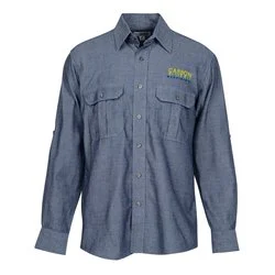 Chambray Roll Sleeve Double Pocket Shirt - Men's - 24 hr