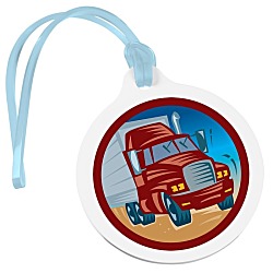 Round Luggage Tag with Tab - Translucent - Full Color
